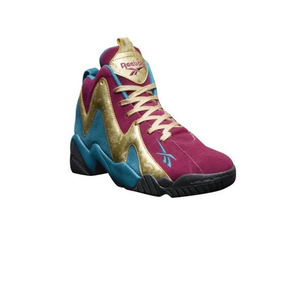 Reebok Youth Sz 6 Burgundy and Gold Sneakers EUC - Picture 2 of 8